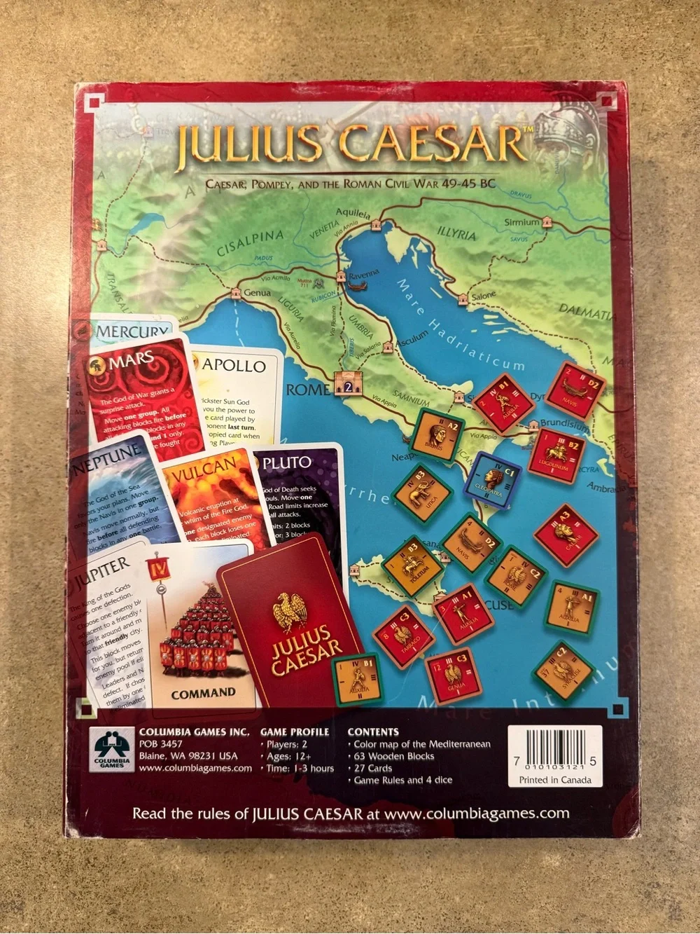 Julius Caesar Roman Civil War Game 49-45 BC by Columbia Games COMPLETE